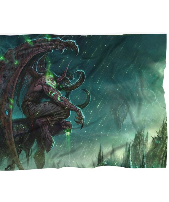 World Of Warcraft Blanket Illidan Fleece Blanket Wow Etsy