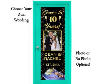 Personalized Cruise Door Banner – Anniversary Celebration, Photo Option