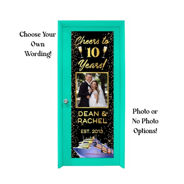 Personalized Cruise Door Banner – Anniversary Celebration, Photo Option
