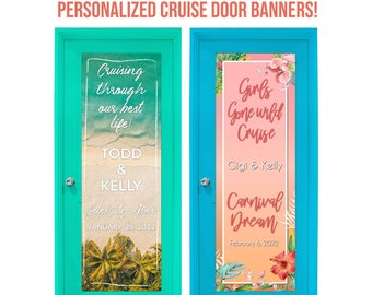 Custom Cruise Cabin Door Banner, Personalized Decor (54" x 18")
