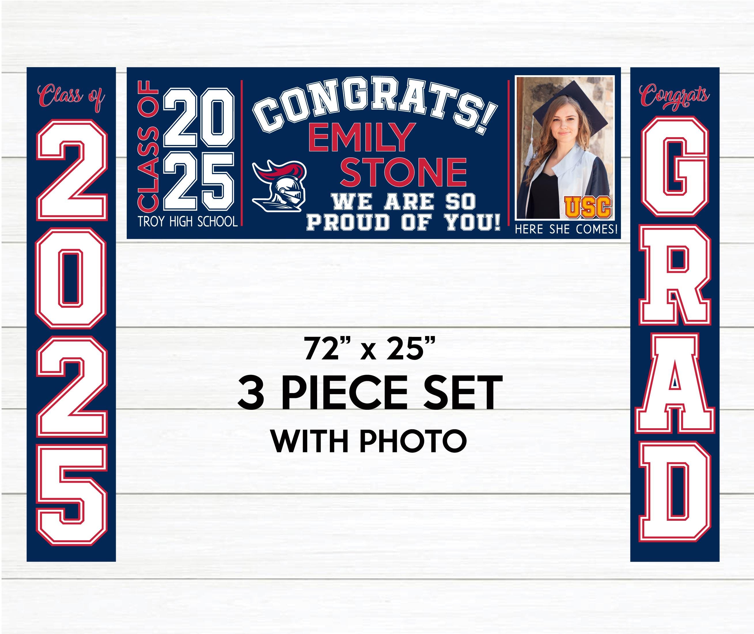 Cheerland Happy Graduation Banner 2025 Blau – 3,4 M Schillernde Fischschwanz-Flaggen Für Abschlussfeiern