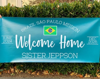 Missionary Banner Welcome Home Sign - Choose Your Options