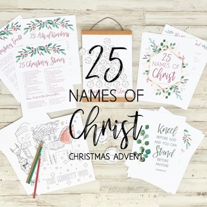 25 Names of Christ Christmas Advent Instant Download - Christ Centered Christmas