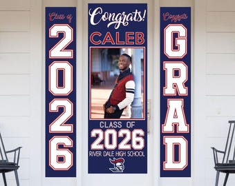 Personalized Graduation Door Banner, Class of 2026, Congrats Grad, Custom Photo Door Decoration