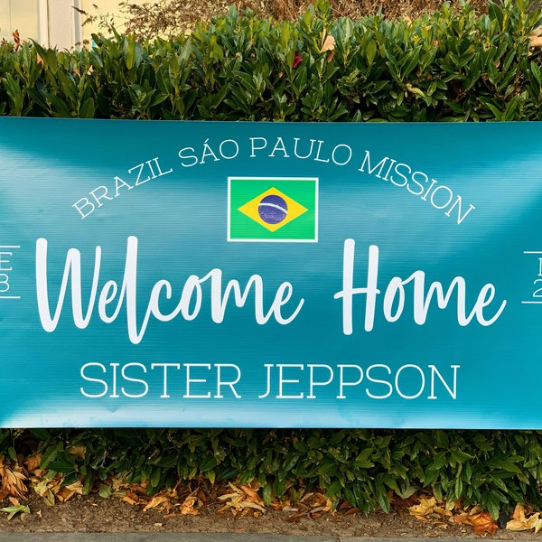 Missionary Banner Welcome Home Sign - Choose Your Options