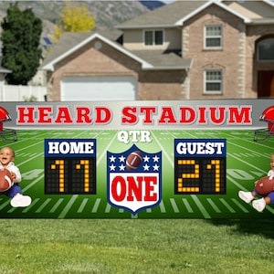 1st Birthday Football Banner 2nd Birthday Football Themed Party Decor - With Photos