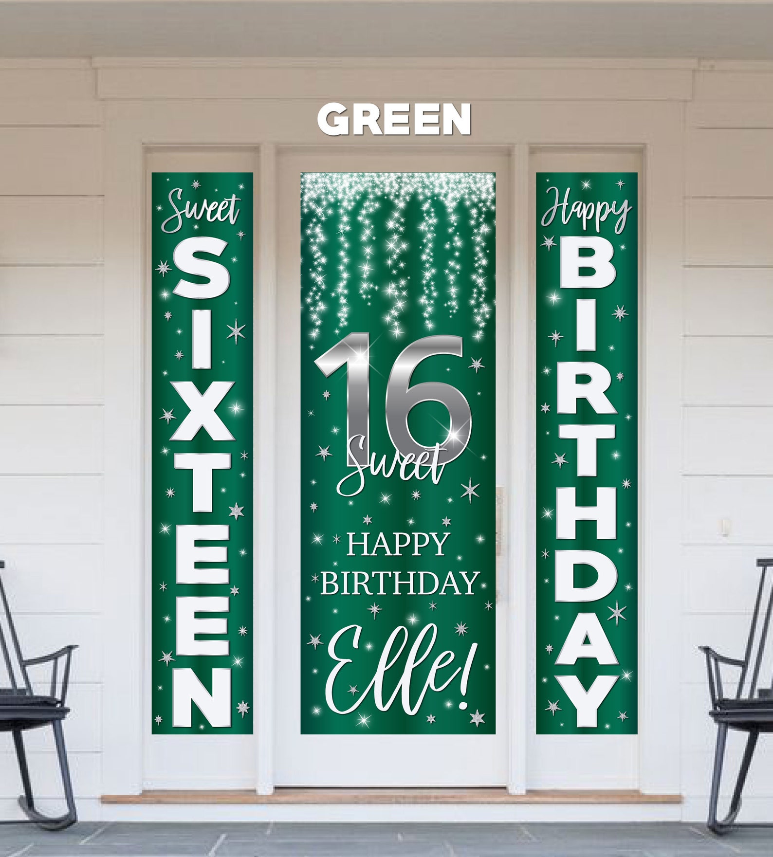 Sweet 16 Decoration Birthday Banner for Front Door Sign | Etsy
