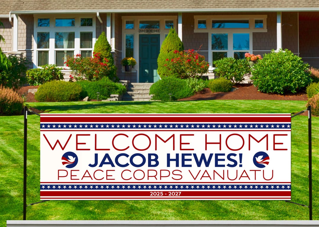 Peace Corps Welcome Home Banner - Personalized Photo Sign (72x25 Inches ...