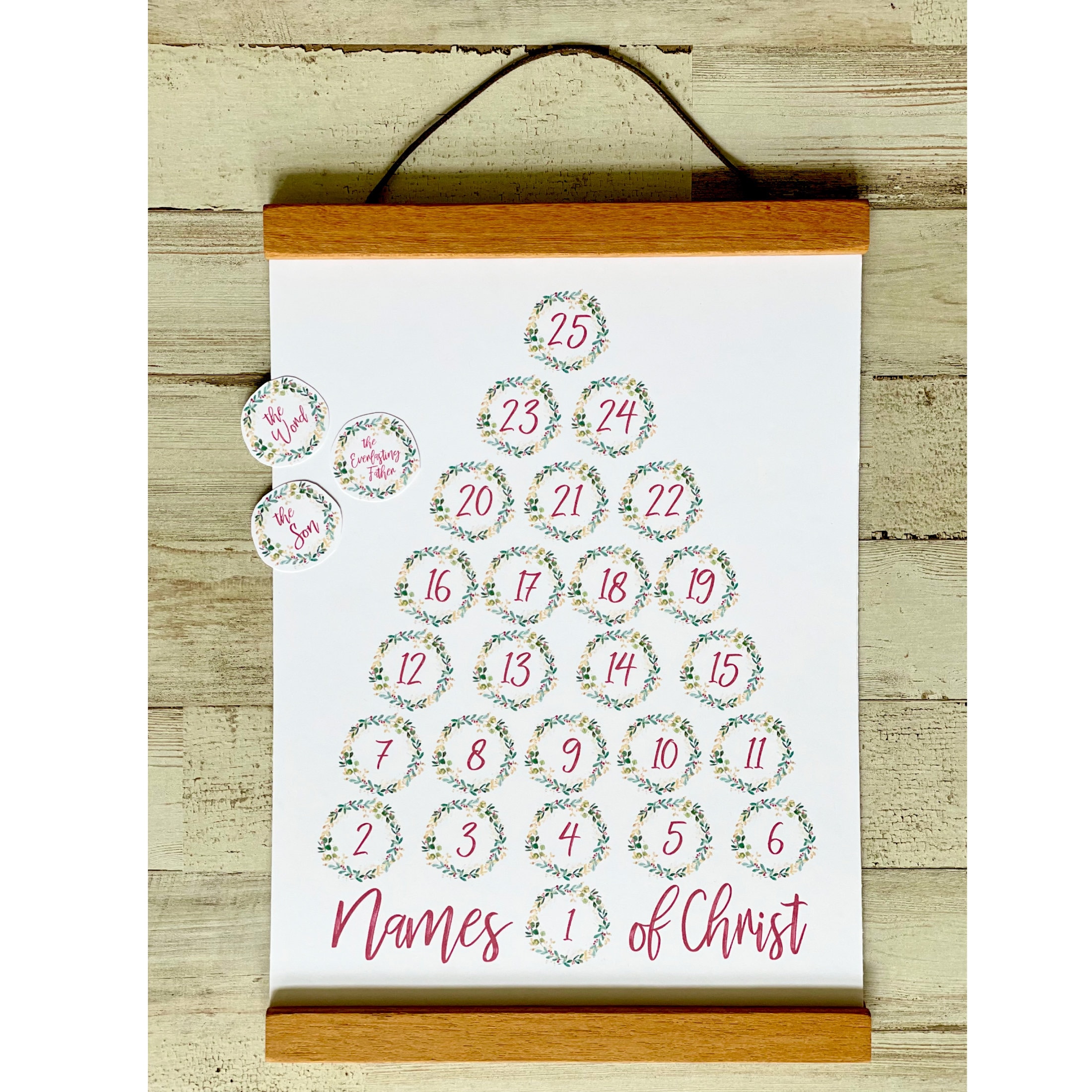 25 Names of Christ Christmas Printable Advent Calendar Instant - Etsy