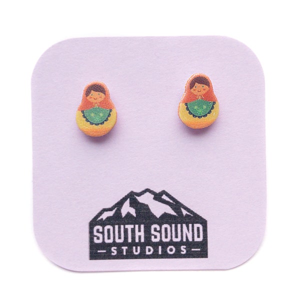 Matryoshka Nesting Doll Stud Earrings