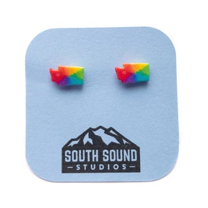 Washington State Rainbow Stud Earrings