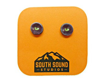 Black Cat Eye Halloween Stud Earrings