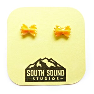 Bowtie Pasta Noodle Stud Earrings