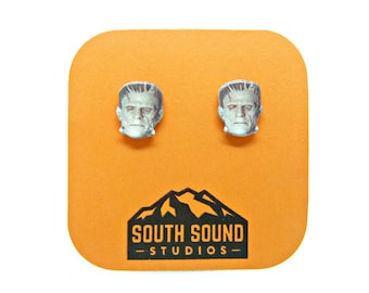 Frankenstein Monster Halloween Stud Earrings