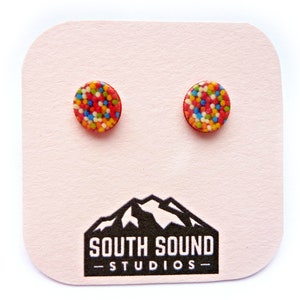 Rainbow Sprinkle Stud Earrings