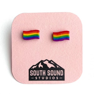 Rainbow Pride Flag Stud Earrings