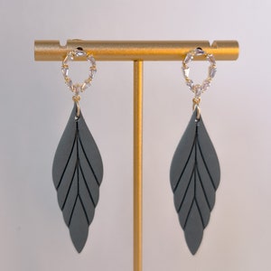 Handmade Polymer Clay Leaf Earrings, Clay Earrings, Fall Accessories, Leaf Earrings, Statement Earrings, Gold Statement Earrings