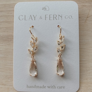 Handmade Gold Fill Earrings, Bride Accessories, Bride Earrings, Statement Earrings, Wedding Statement Earrings, Floral Earrings, Jewelry