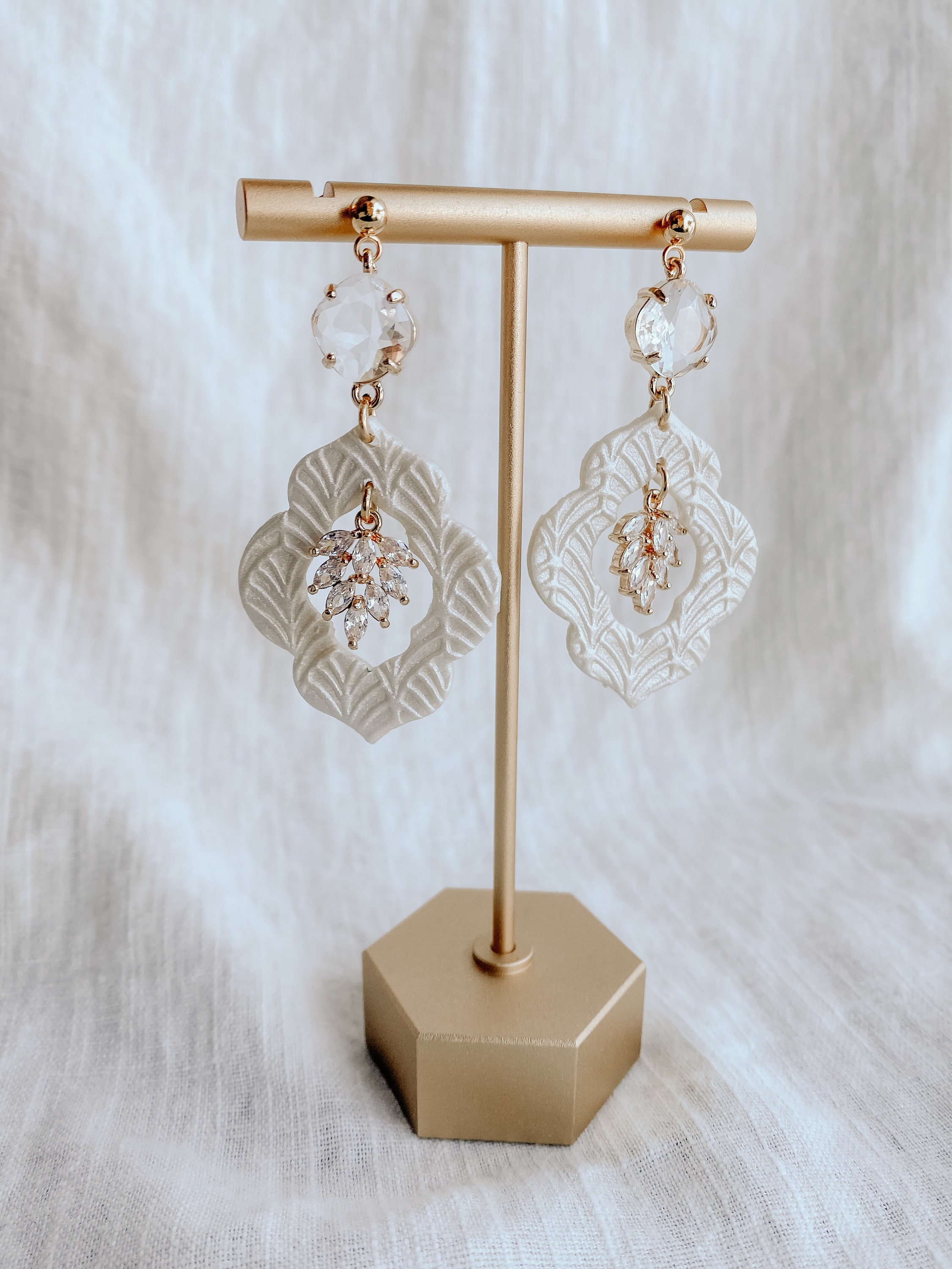 Handmade Polymer Clay Earrings, Clay Earrings, Bride Accessories, Bri…