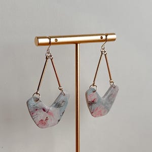 Peony Polymer Clay Earrings, Valentines Earrings, Floral Earrings, Hypoallergenic Clay Earrings, Statement Earrings, Handmade Earrings