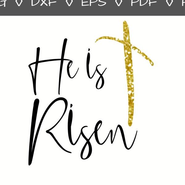 He Is Risen Svg, Cross Svg, Easter Svg, Easter Svg Files, Christian Easter Svg, Religious Easter Svg, Religious Svg, Svg Files For Easter