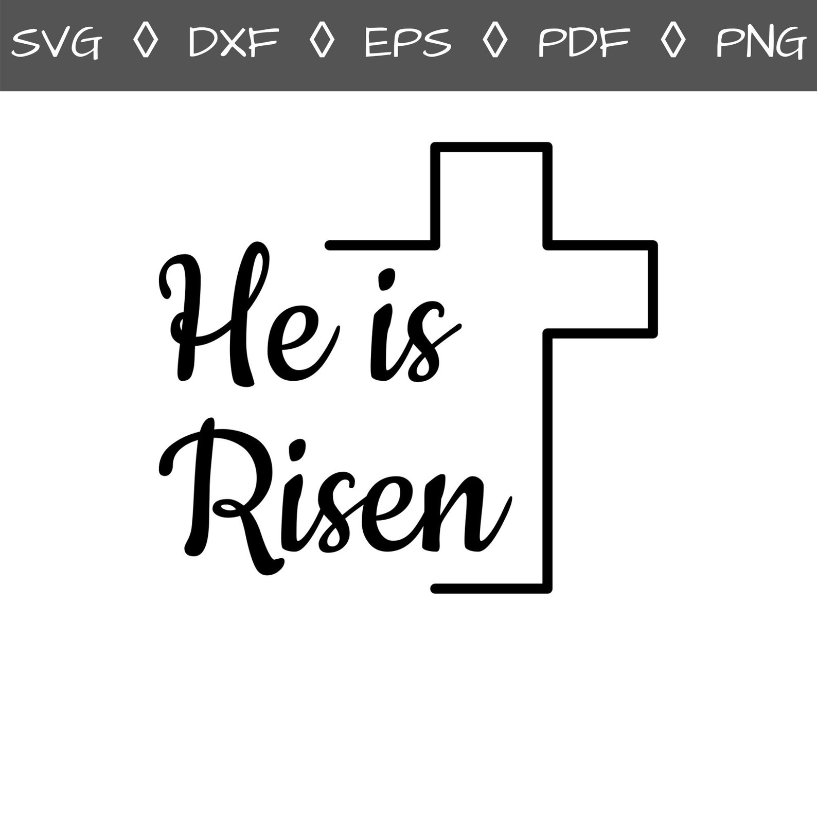 He Is Risen Svg Cross Svg Easter Svg Svg Files For Easter | Etsy