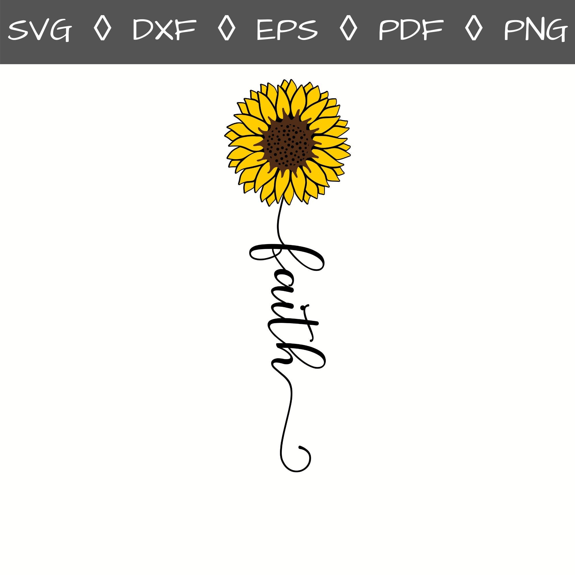 Faith Sunflower Svg Files for Cricut Summer Cut Files - Etsy Ireland