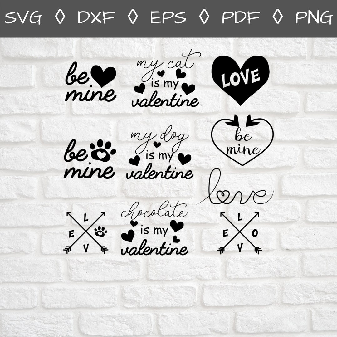 Valentine's Day Bundle Svg Galentines Day Valentines Day Etsy