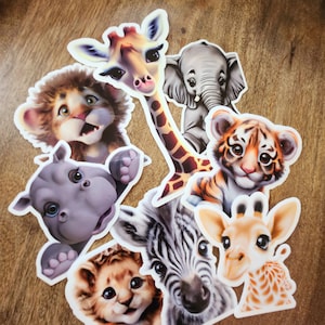 Safari Stickers Set for Scrapbooks, Planners, Invitations, Gift Bags, Laptops, Water Bottles, Home Decor and Other Smooth Surfaces image 1