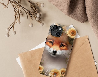 Whimsical Fox Personalized Phone Case for Iphone Models, Personalized Gift for Animal Lover