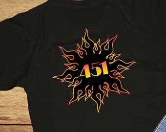 Fahrenheit 451 T-shirt, Ray Bradbury, Dystopia, Book Burning, Science Fiction, Guy Montag