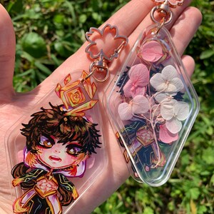 Chibi Abbs Morax Flower Keychain