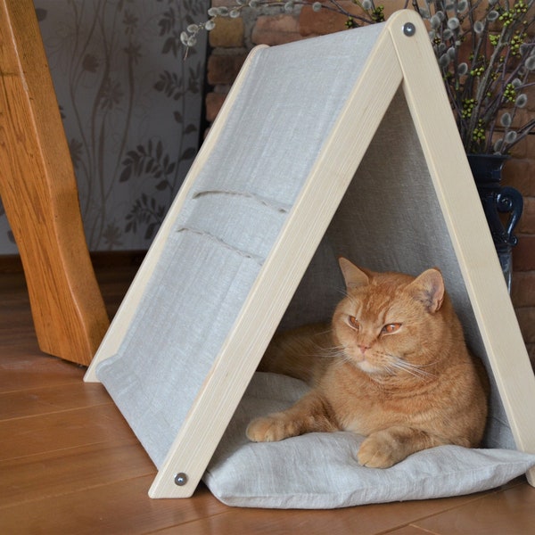 Pet bed,Cat bed,Cat House,Cat tent,Kitty house, Pet furniture, Pet house, Cat tepee