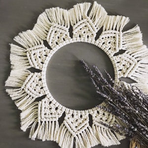 Handmade Macrame Mandala: Farmhouse Table Centerpiece (15&quot; Wide)