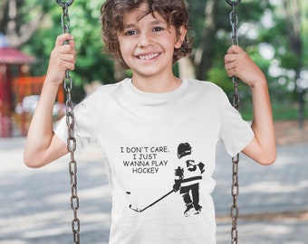 Kids Heavy Cotton Hockey Tee, Kids Hockey tshirt, Cadeau voor kinderen, Ijshockey Cadeau, Kinder hockeyshirt
