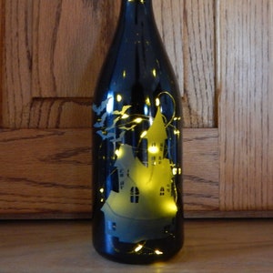 Bottle light &quot;Halloween House&quot; by Aradia Designs
