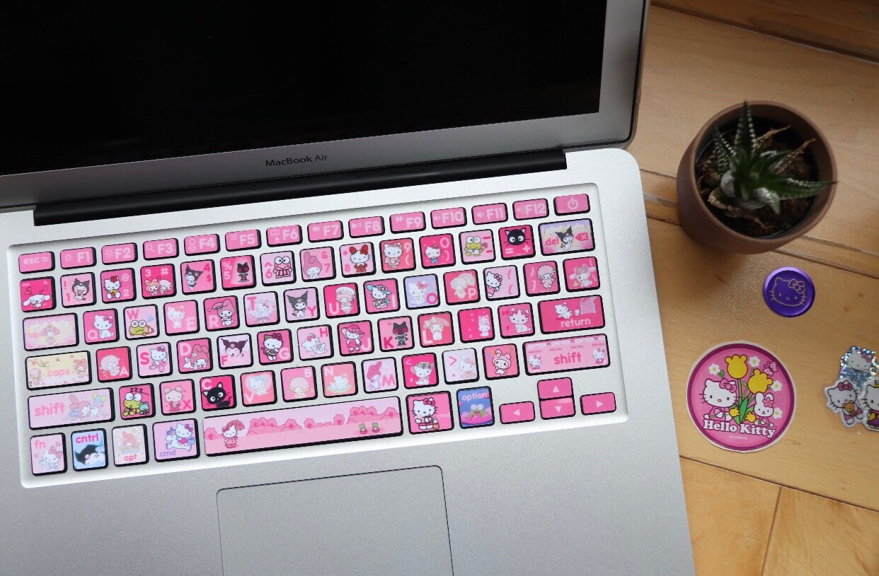 Sanrio Pink Keyboard Stickers Etsy