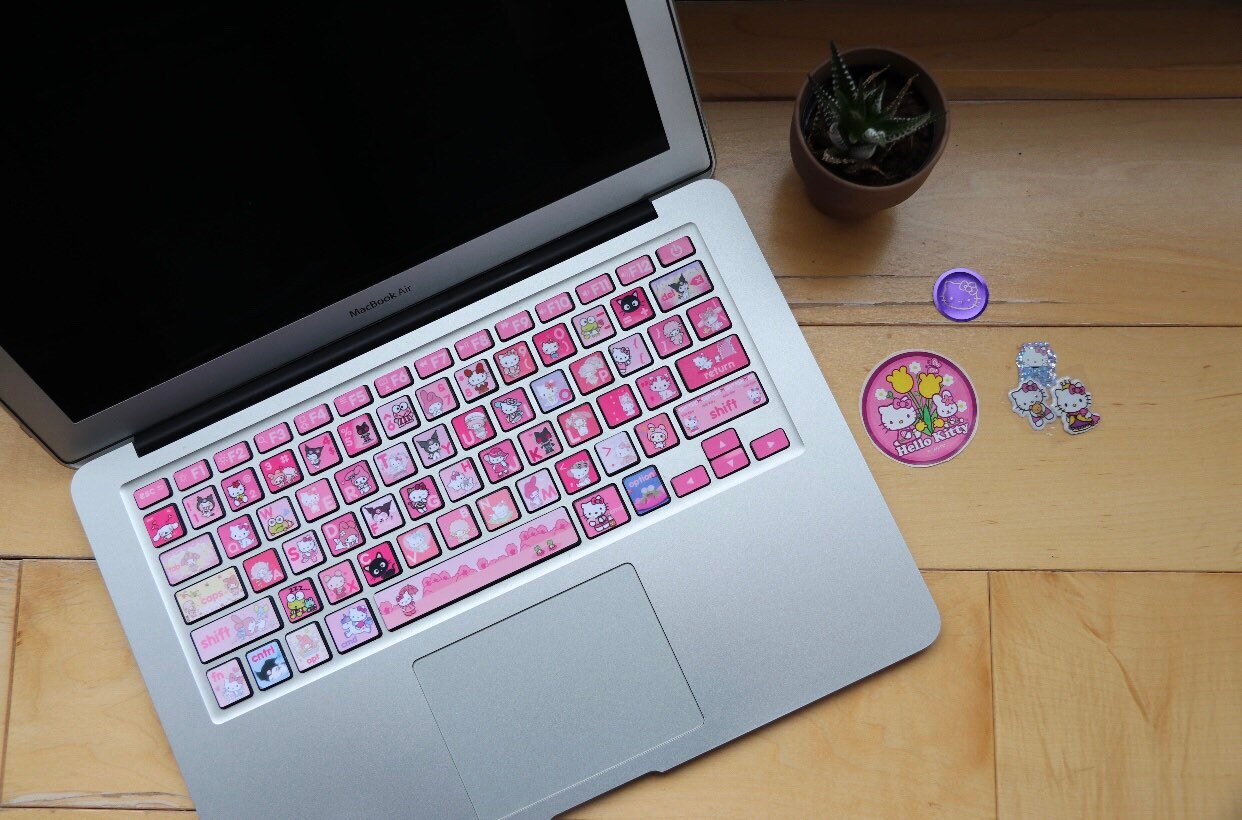 Sanrio Pink Keyboard Stickers Etsy