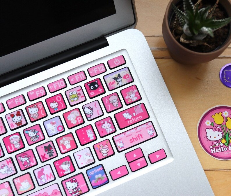 Sanrio Pink Keyboard Stickers Etsy