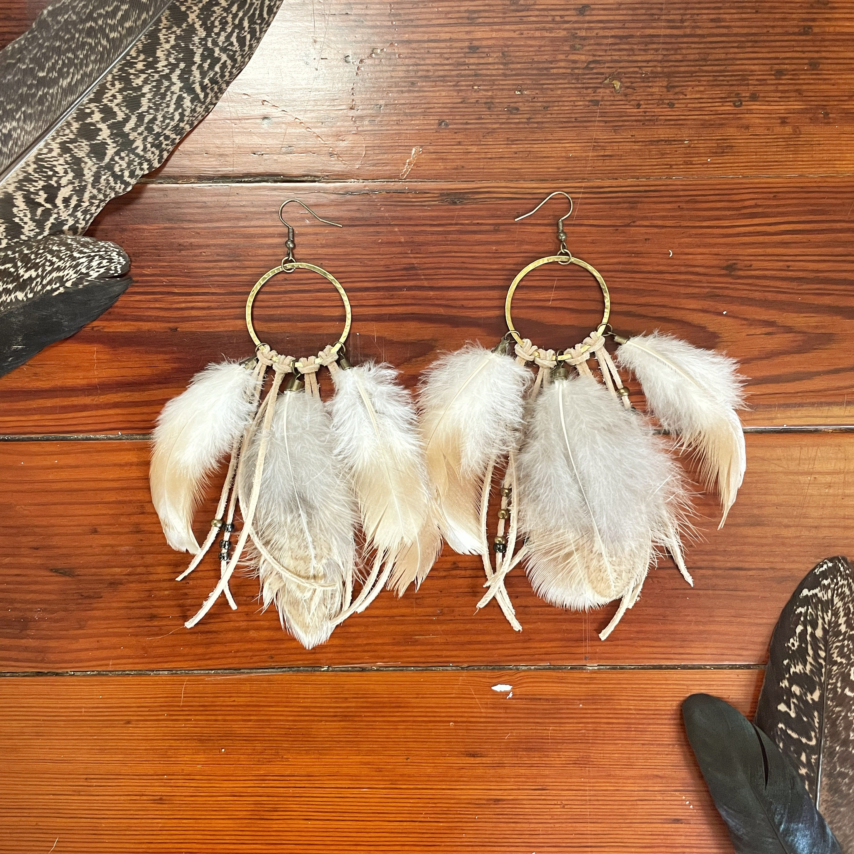 Chicken Feather Earrings | *ANKAA* | Handmade | Cruelty Free