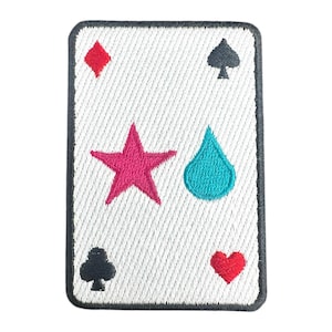 Écusson de carte à jouer anime clown chasseur brodé thermocollant