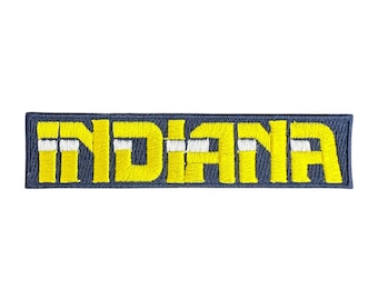 Indiana Script Box Patch Jersey Logo Embroidered Iron-On