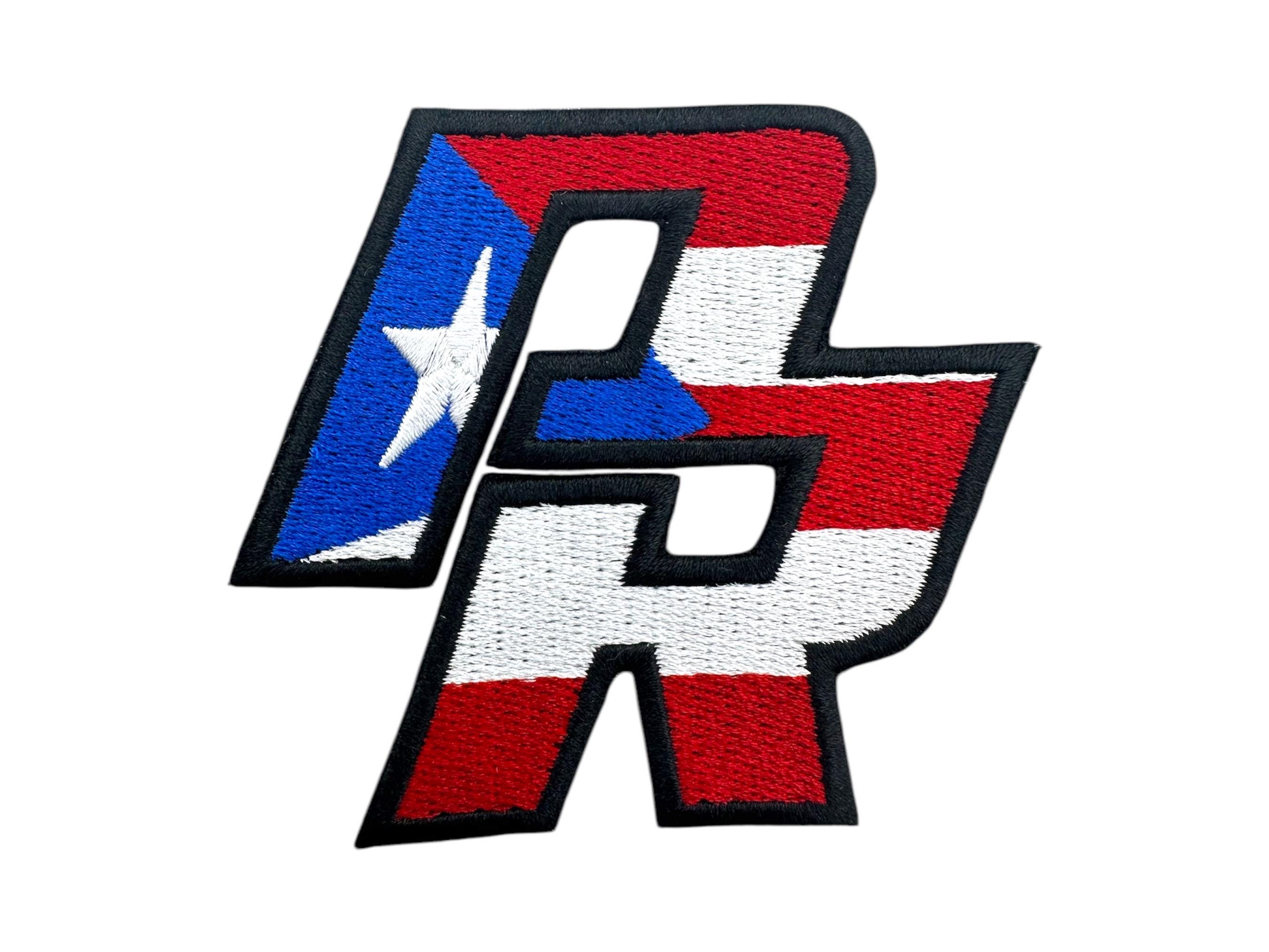 Puerto Rico Flag PR Hat Logo Embroidered Iron-On Patch