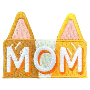 Orange Dog Ears Patch Cartoon Mom Logo  Hat Badge Embroidered Iron-On
