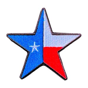 Texas State Flag Star Embroidered Iron-On Patch