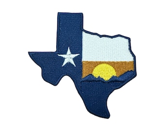 Texas State Sunset Lone Star State Embroidered Iron-On Patch