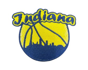Indiana City Box Logo Patch Basketball Team Jersey Embroidered Iron-On