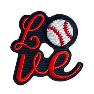 Love Houston Baseball Script Logo Embroidered Iron-On Patch