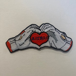 Houston Heart Hands with Astros Script Embroidered Iron-On Patch