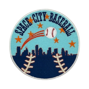 Écusson thermocollant brodé Space City, baseball rétro, Houston